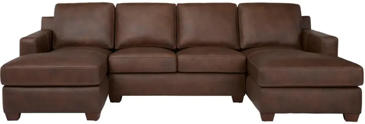 Quinton 3-pc. Leather Sectional