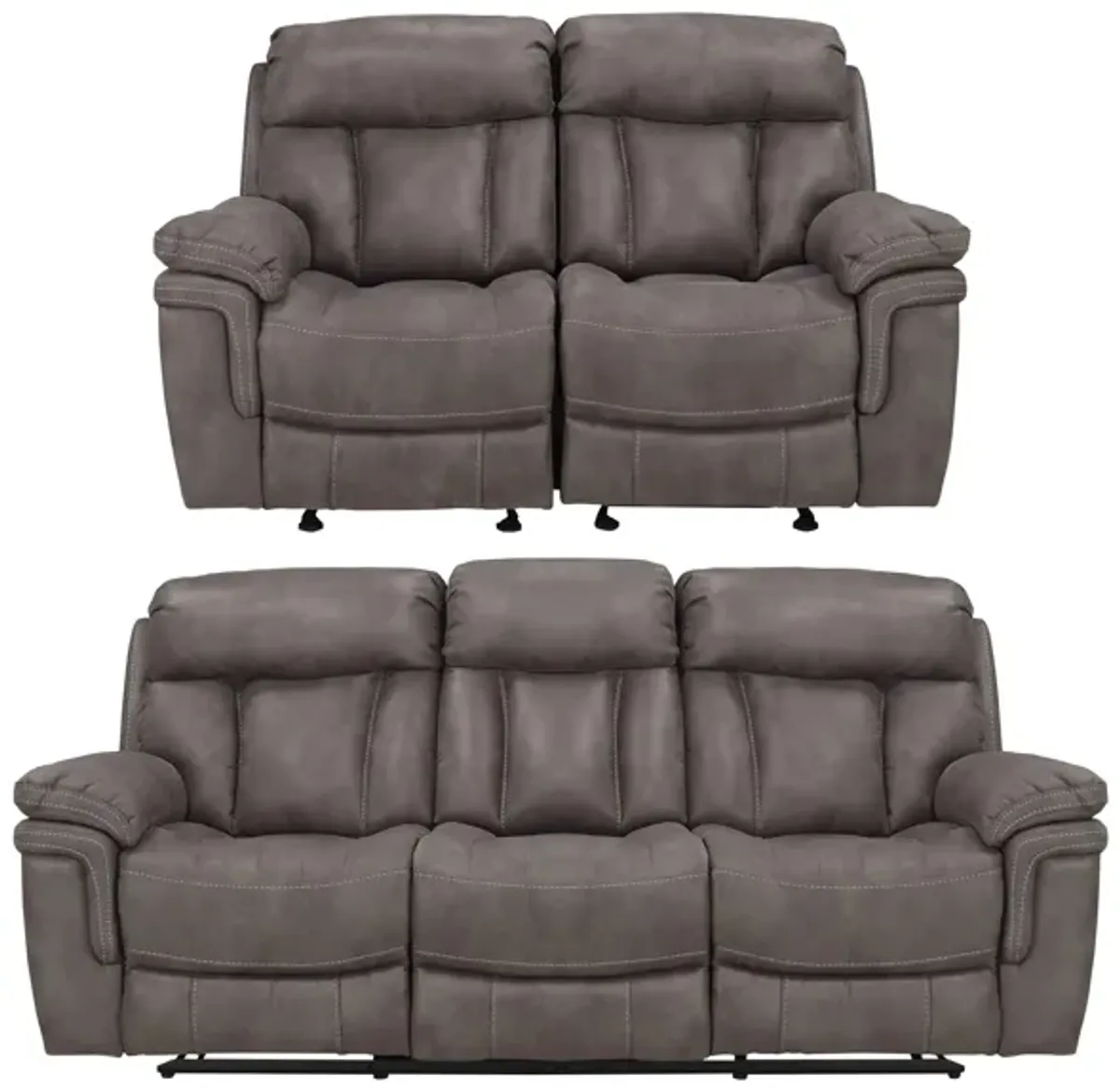 Ryder 2-pc. Reclining Sofa and Loveseat Set in Gray by Bellanest