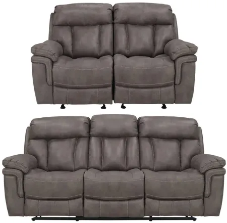 Ryder 2-pc. Reclining Sofa and Loveseat Set in Gray by Bellanest