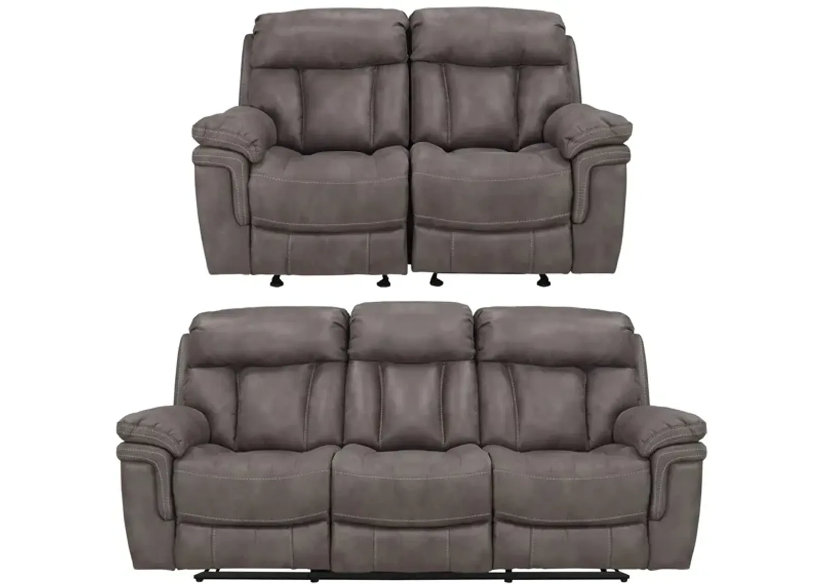 Ryder 2-pc. Reclining Sofa and Loveseat Set in Gray by Bellanest