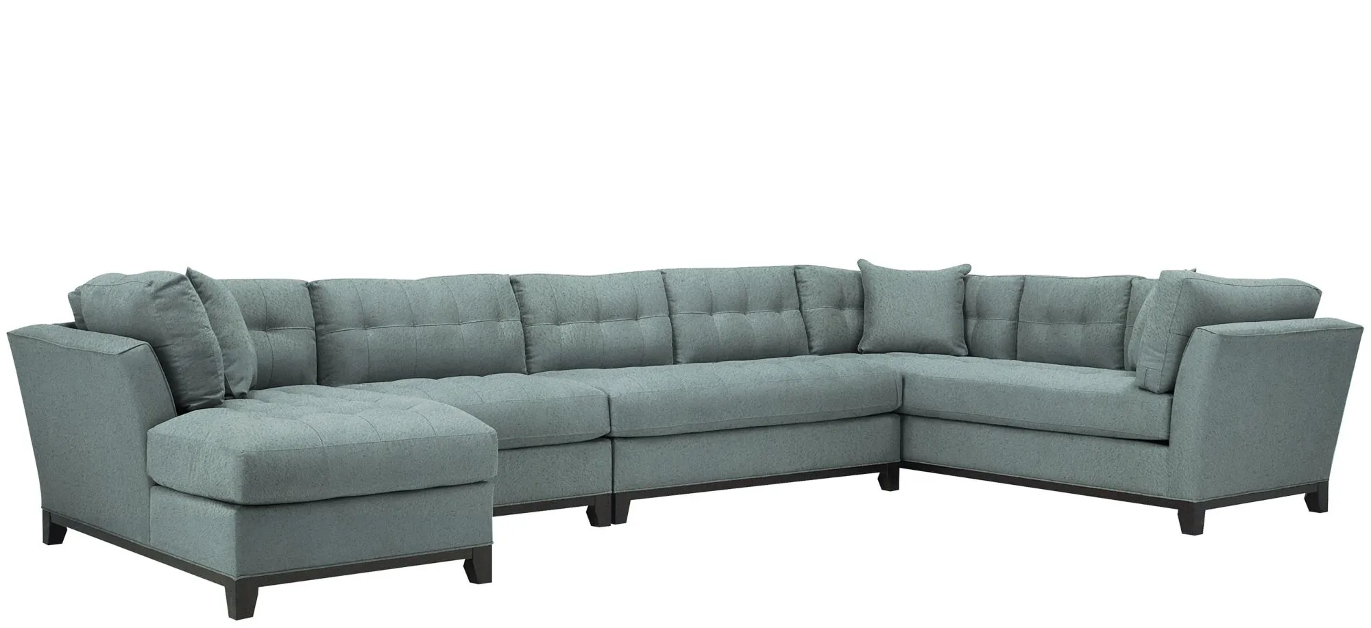 Cityscape 4-pc. Sectional in Suede So Soft Hydra by H.M. Richards