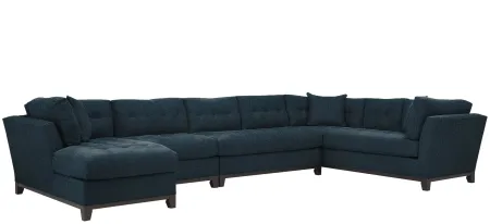 Cityscape 4-pc. Sectional in Suede So Soft Midnight by H.M. Richards