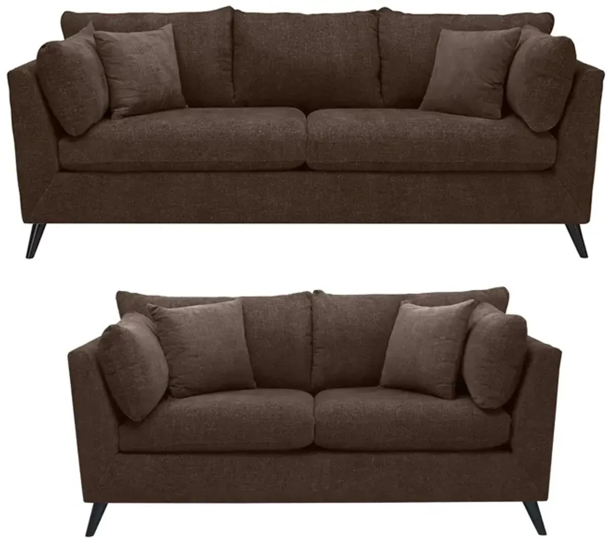 Caruso Living Room Set in Suede So Soft Chocolate by H.M. Richards