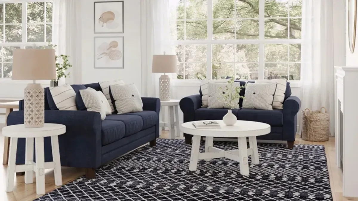 McKinley Living Room Set in Navy by Fusion Furniture