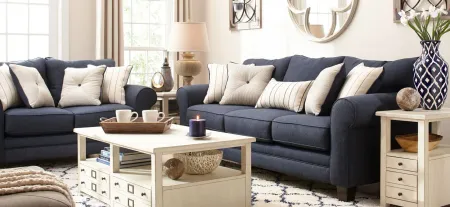 McKinley 2-pc. Sofa and Loveseat Set in Navy by Fusion Furniture