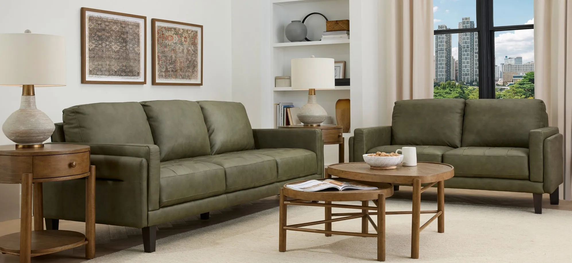 Hunter 2-pc. Sofa & Loveseat in Green by Chateau D'Ax