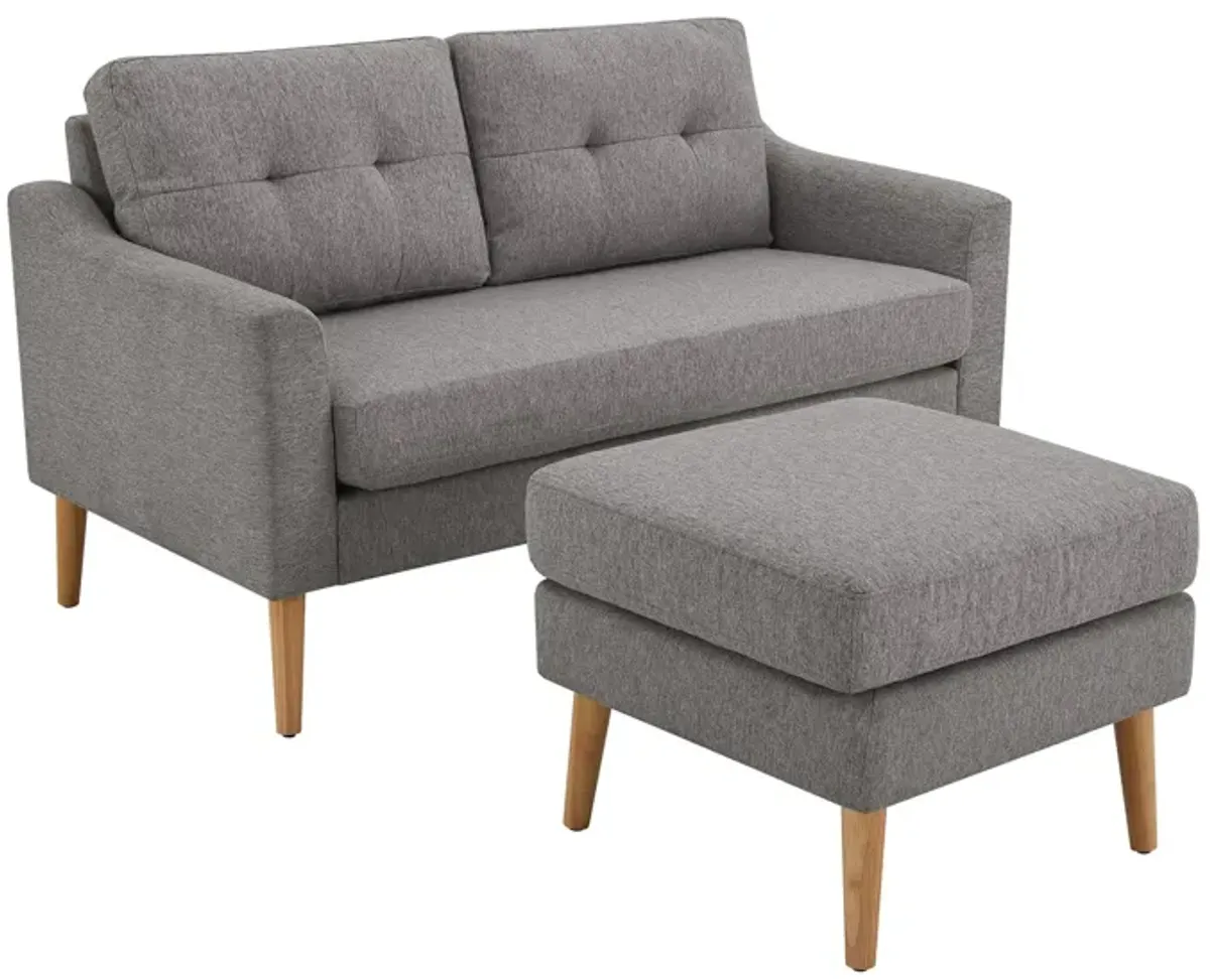 Ripley Loveseat and Ottoman Set in Charcoal by Lifestyle Solutions