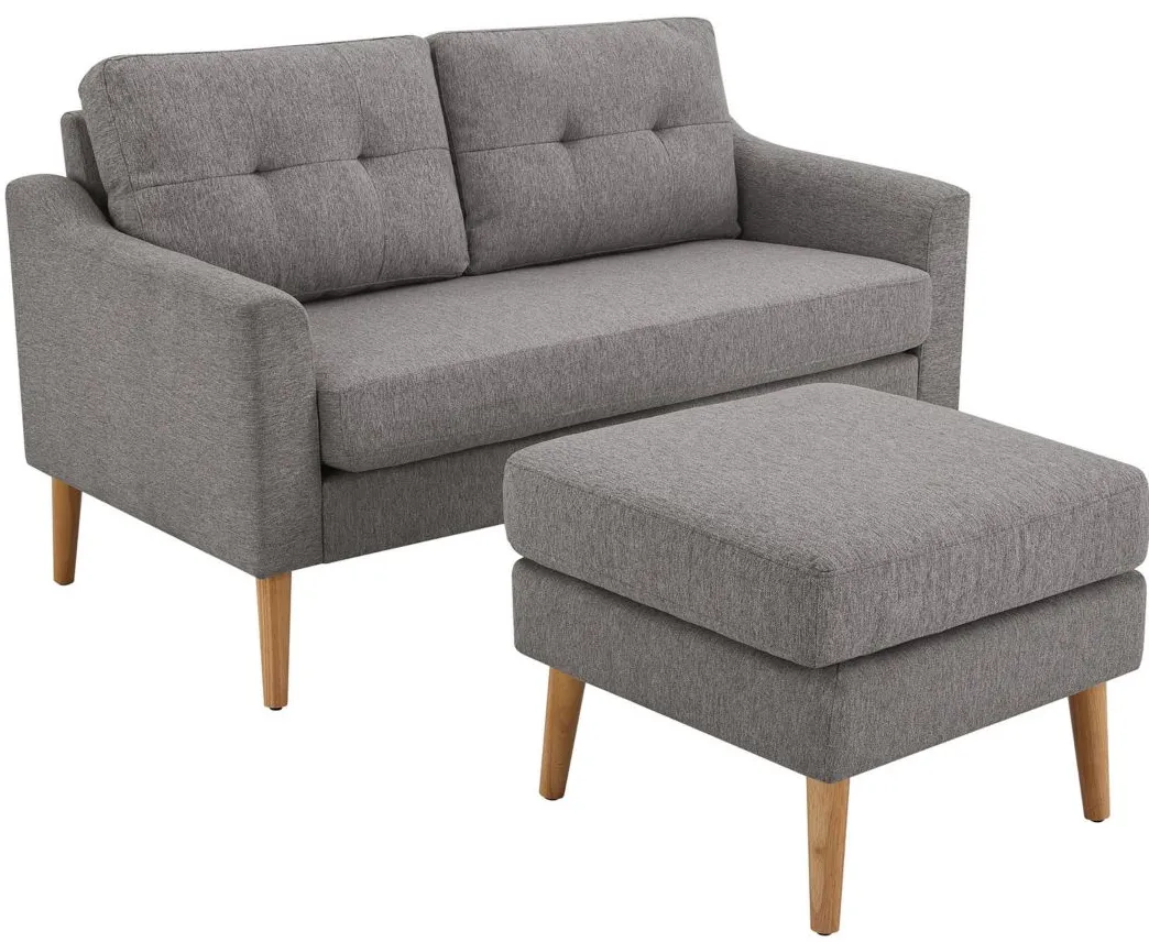 Ripley Loveseat and Ottoman Set in Charcoal by Lifestyle Solutions