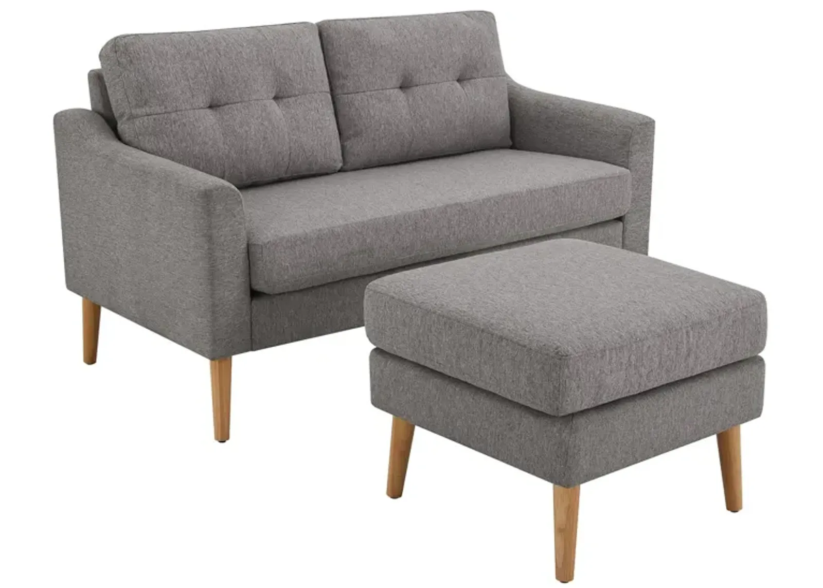 Ripley Loveseat and Ottoman Set in Charcoal by Lifestyle Solutions