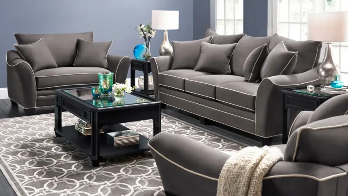 Briarwood Living Room Set in Suede So Soft Slate/Lt Taupe by H.M. Richards