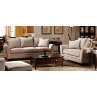 Briarwood 2-pc. Microfiber Sofa and Loveseat Set in Light Taupe & Khaki by H.M. Richards