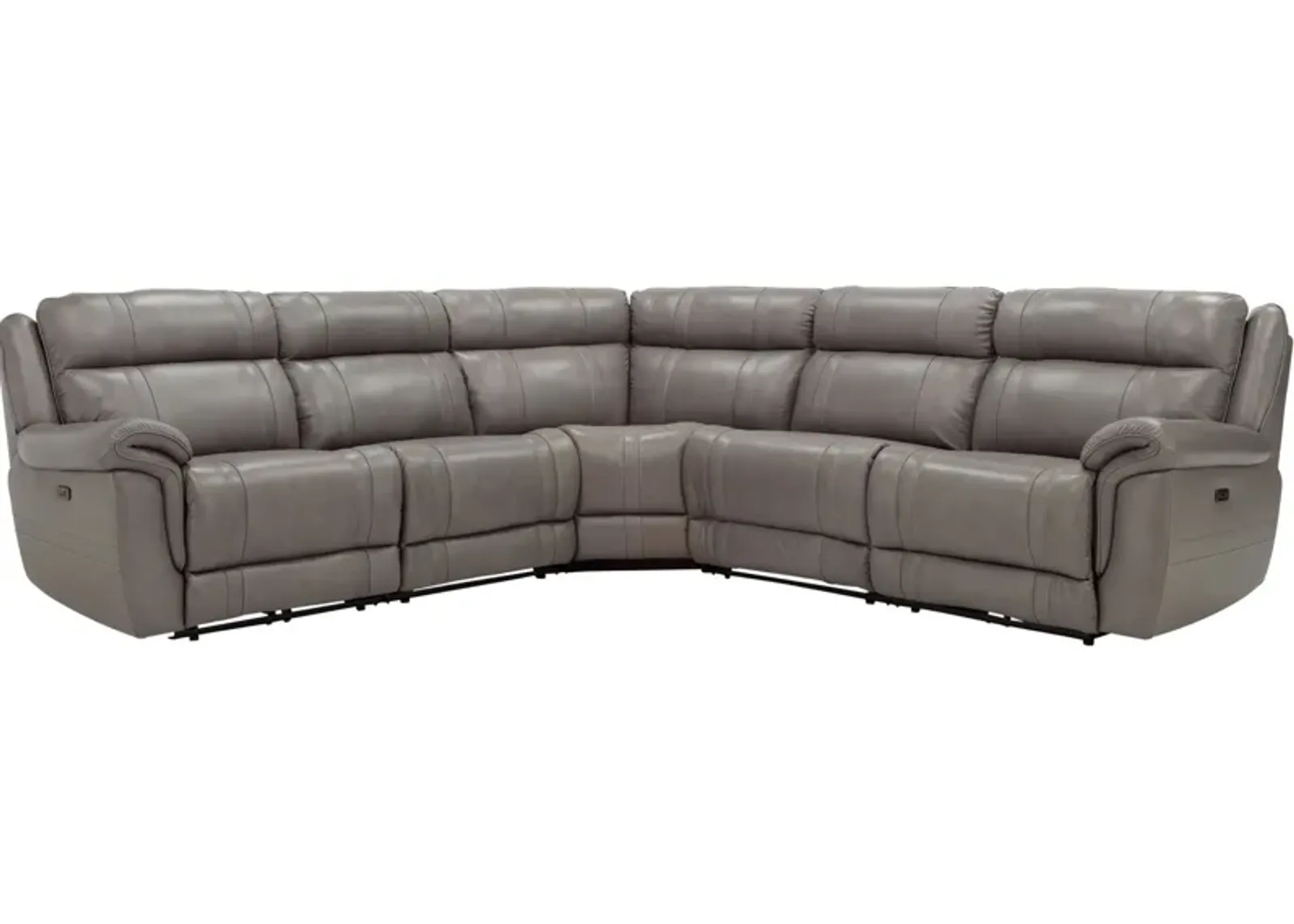 Ridgewood 5-pc. Leather Power-Reclining Sectional Sofa in Gray by Bellanest