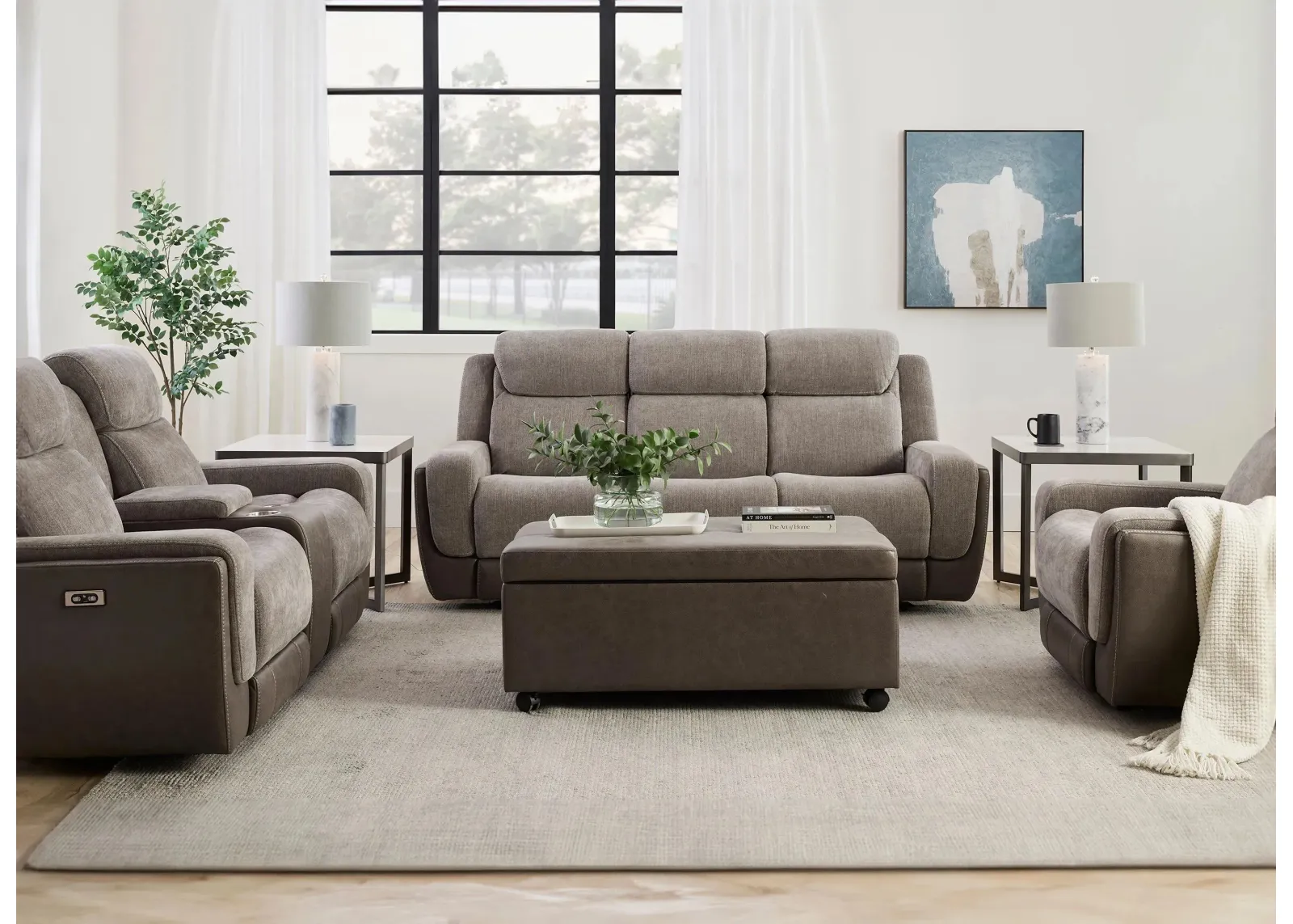 Novah Living Room Set in Aiden Gray / Devin Seal by Bellanest