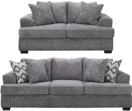 Greystone 2-pc. Sofa and Loveseat Set in Gray by Behold Washington