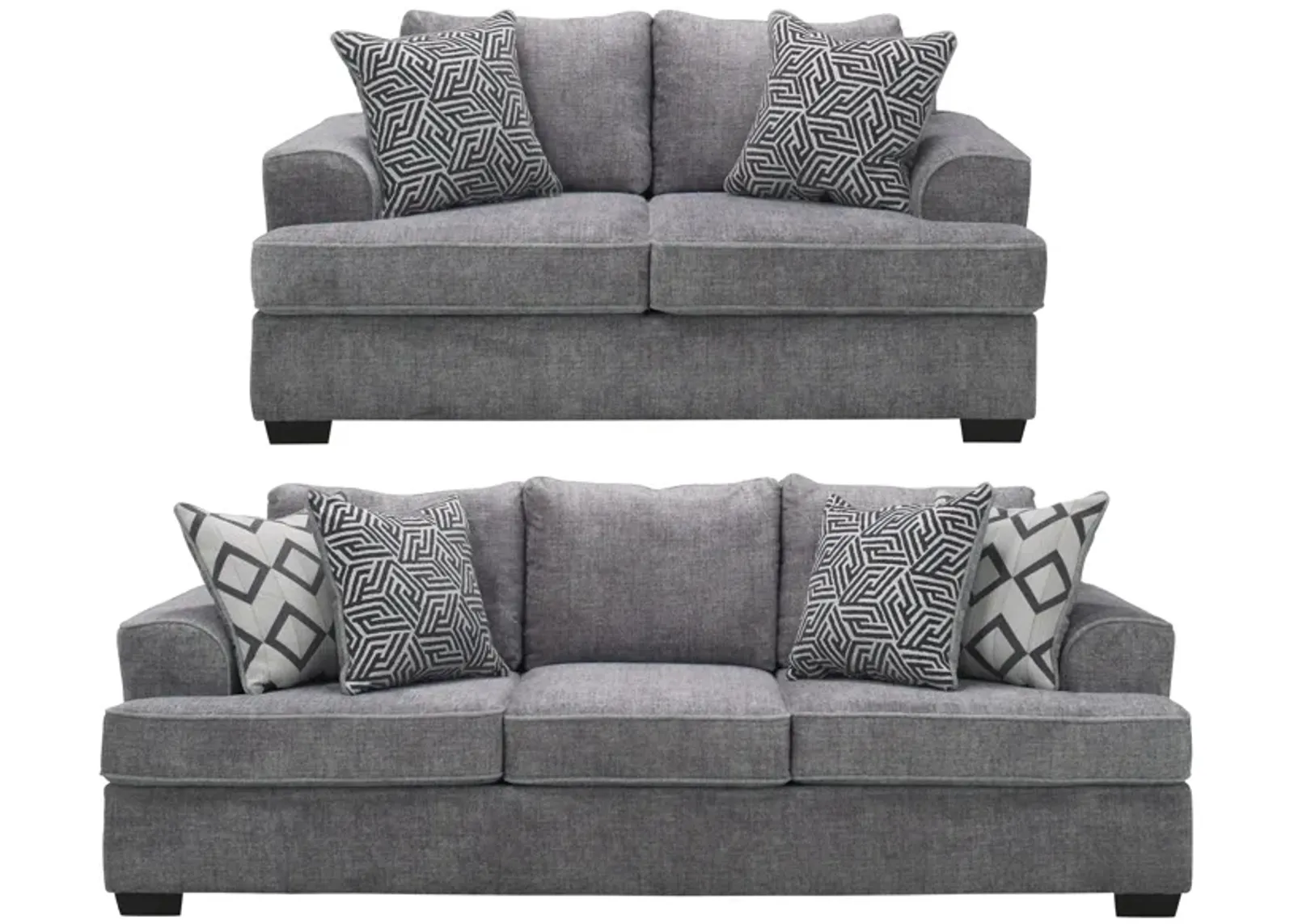 Greystone 2-pc. Sofa and Loveseat Set in Gray by Behold Washington