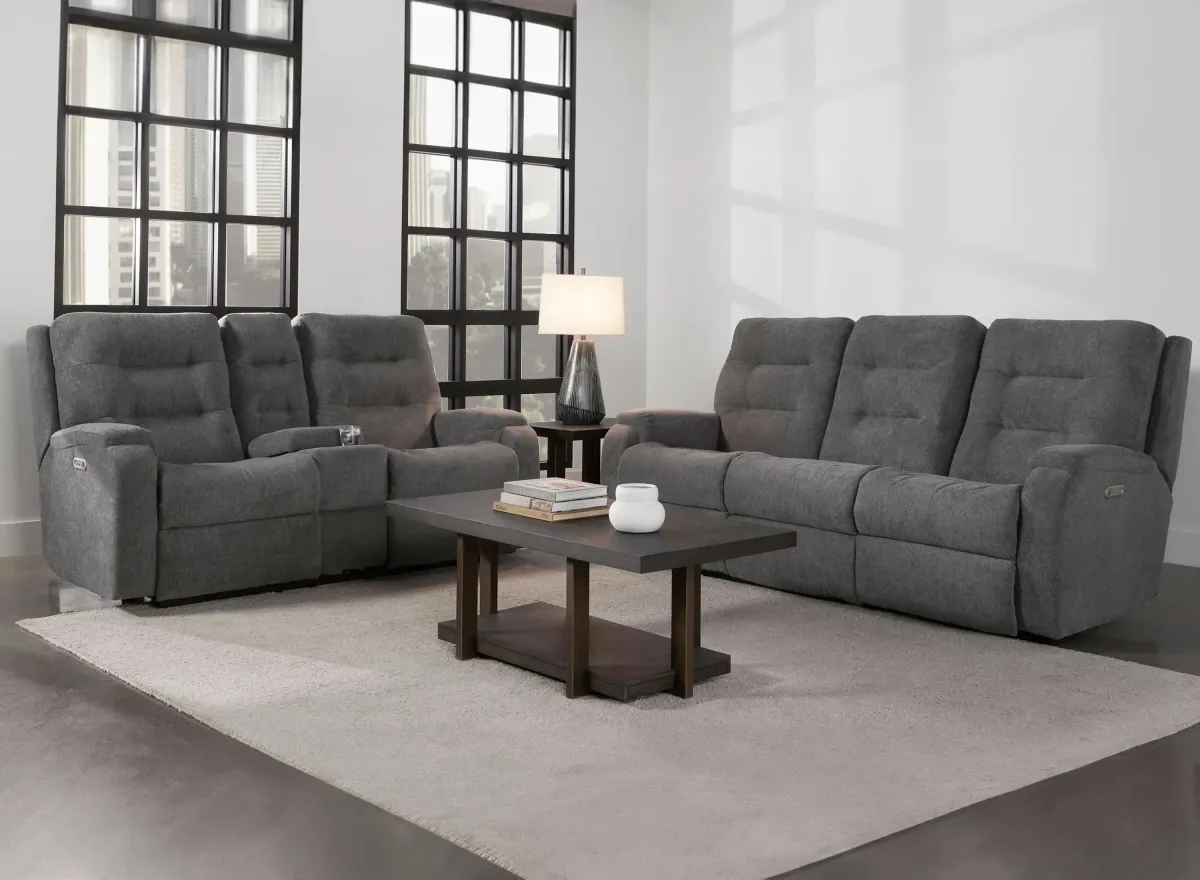 Halenbeck Living Room Set in Dark Gray by Flexsteel