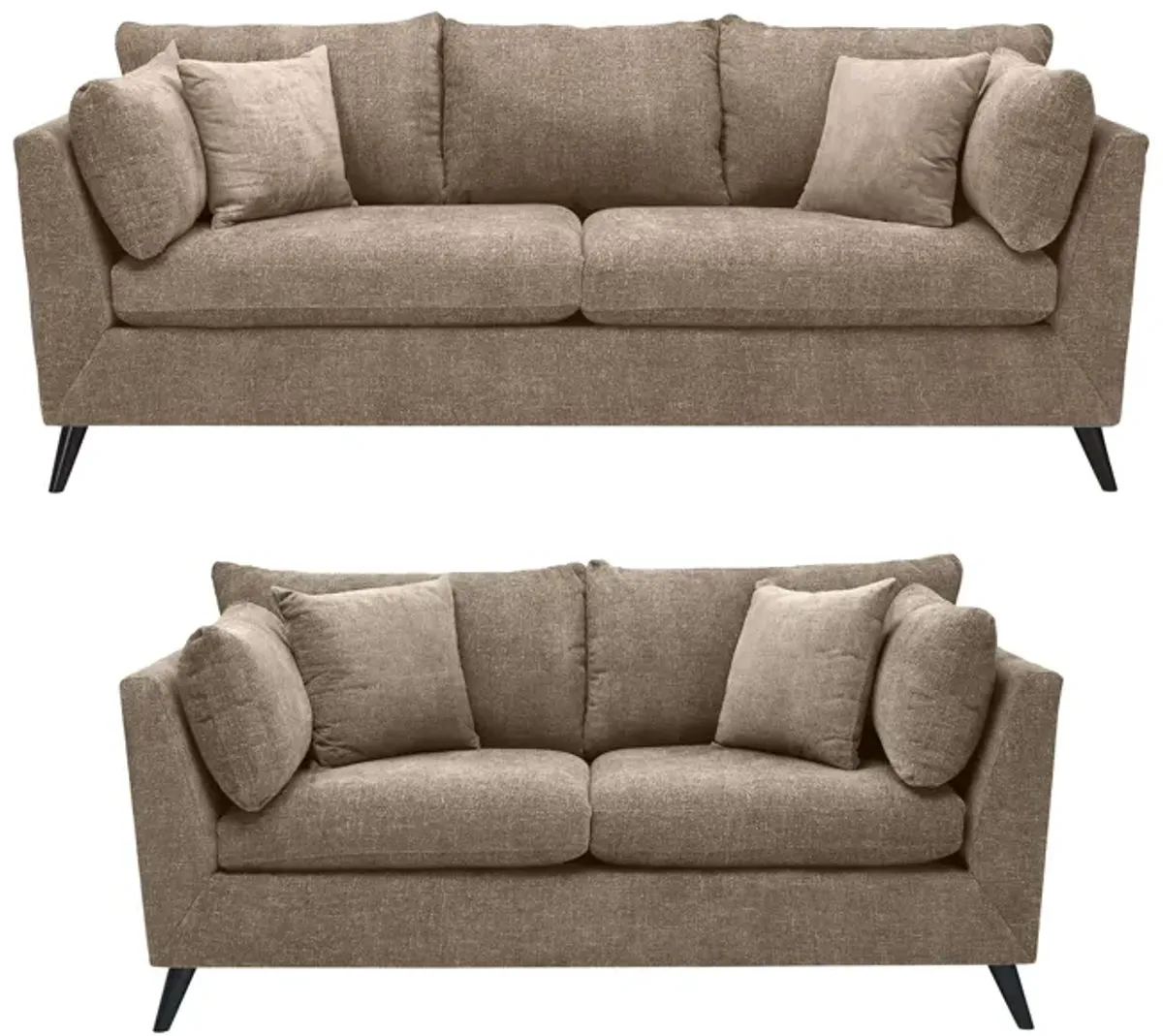 Caruso Living Room Set in Suede So Soft Mineral by H.M. Richards