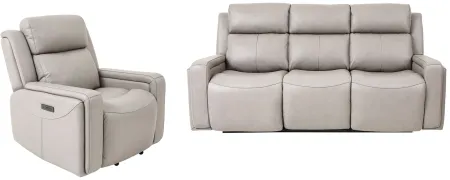 Claude Reclining Set -2pc. in Light Gray by Armen Living