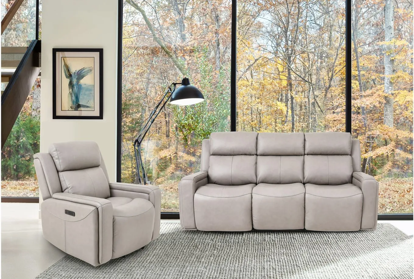 Claude Reclining Set -2pc. in Light Gray by Armen Living