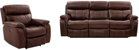 Montague Dual Power Recliner Set -2pc. in Brown by Armen Living