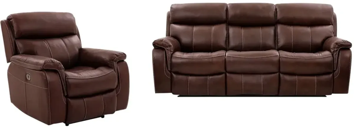 Montague 2-pc. Sofa & Recliner Set in Brown by Armen Living