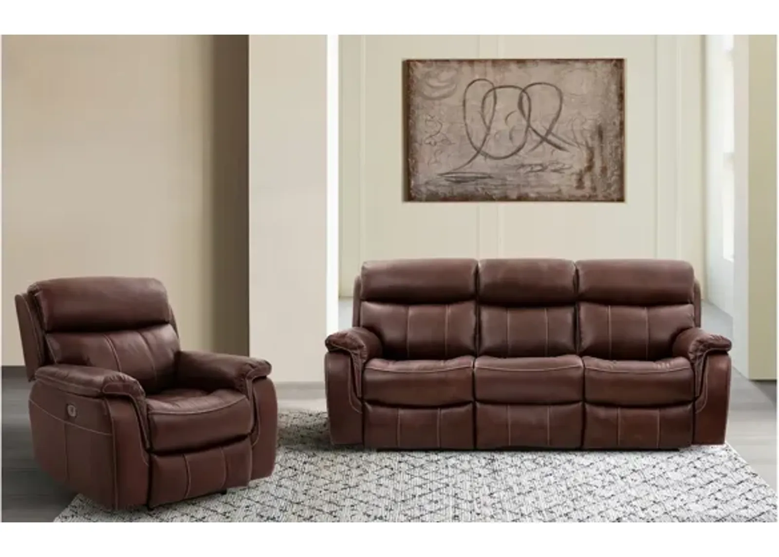 Montague 2-pc. Sofa & Recliner Set in Brown by Armen Living