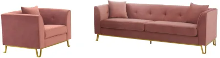 Everest Sofa & Chair 2-pc. Set in Blush by Armen Living