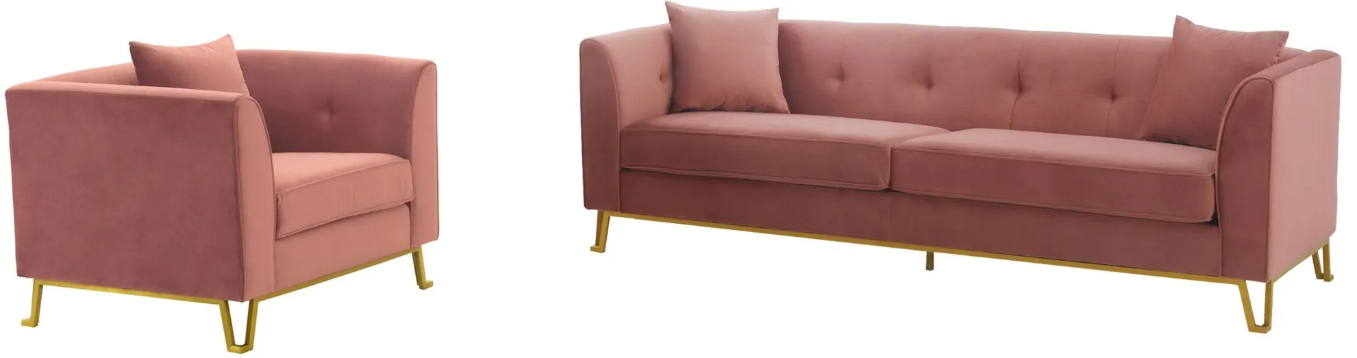 Everest Living Room Set in Blush by Armen Living