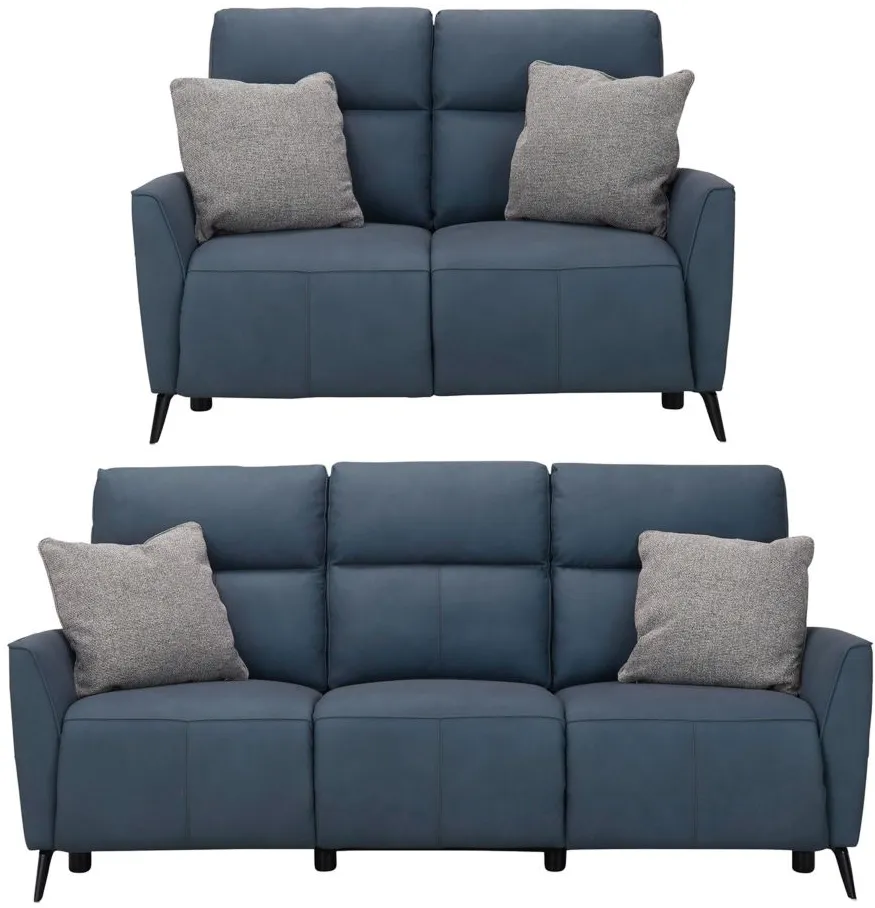 Delilah Living Room Set in Blue by Bellanest