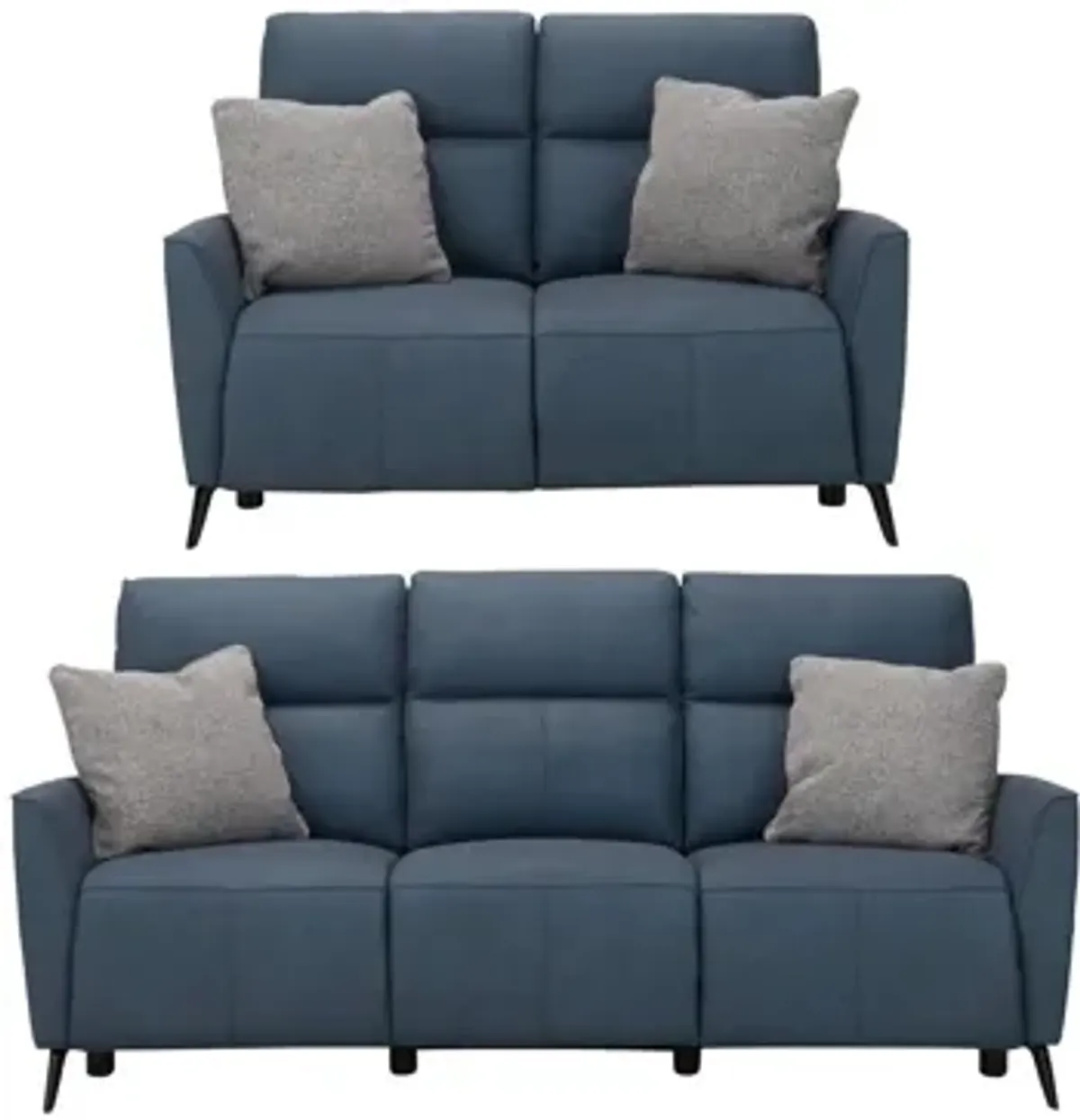 Delilah 2-pc. Sofa & Loveseat Set in Blue by Bellanest