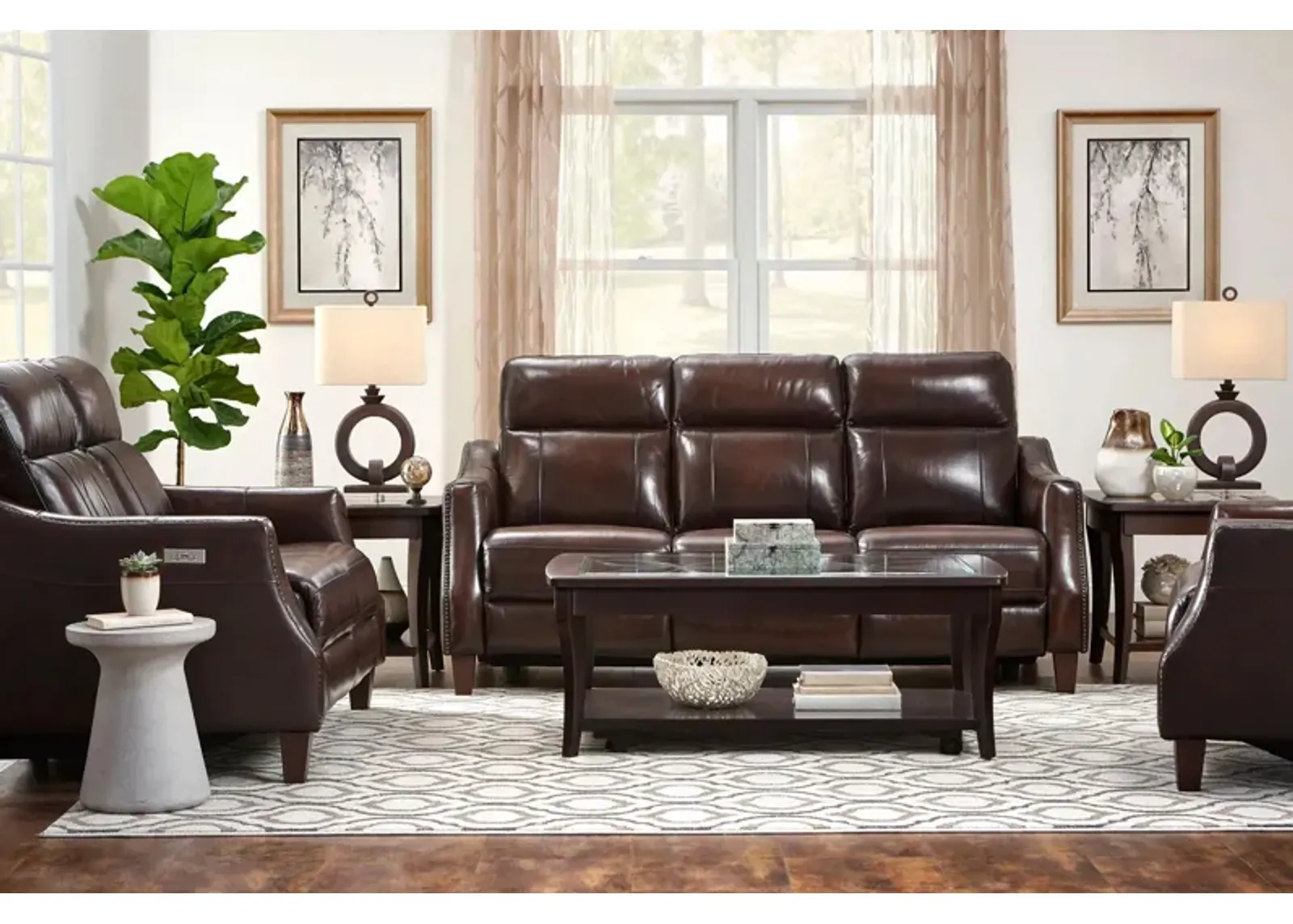 Thomas Living Room Set in Brown by Bellanest