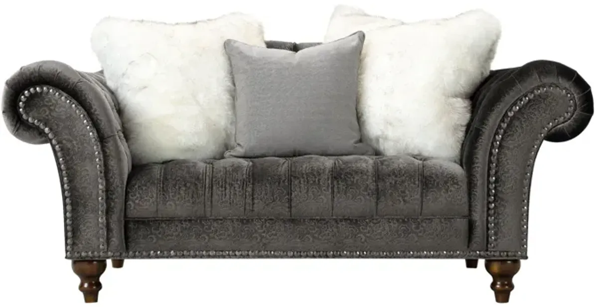 Duchess Living Room Set in Gray by Aria Designs