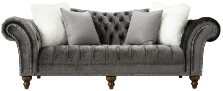 Duchess 2-pc. Sofa and Loveseat Set in Gray by Aria Designs