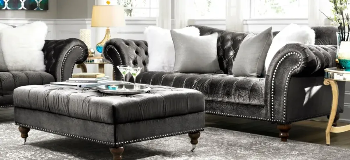 Duchess Living Room Set in Gray by Aria Designs