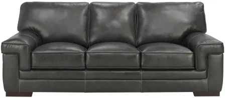 Colton 2-pc.. Leather Sofa and Loveseat Set in Gray by Bellanest