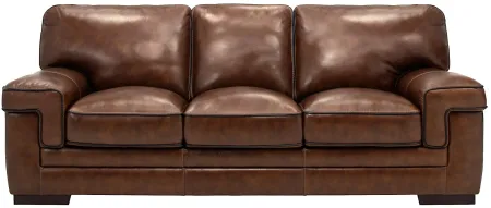 Colton 2-pc. Leather Sofa and Loveseat Set in Brown by Bellanest