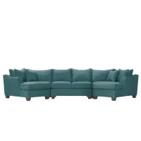 Foresthill 3-pc. Symmetrical Cuddler Sectional Sofa in Santa Rosa Turquoise by H.M. Richards