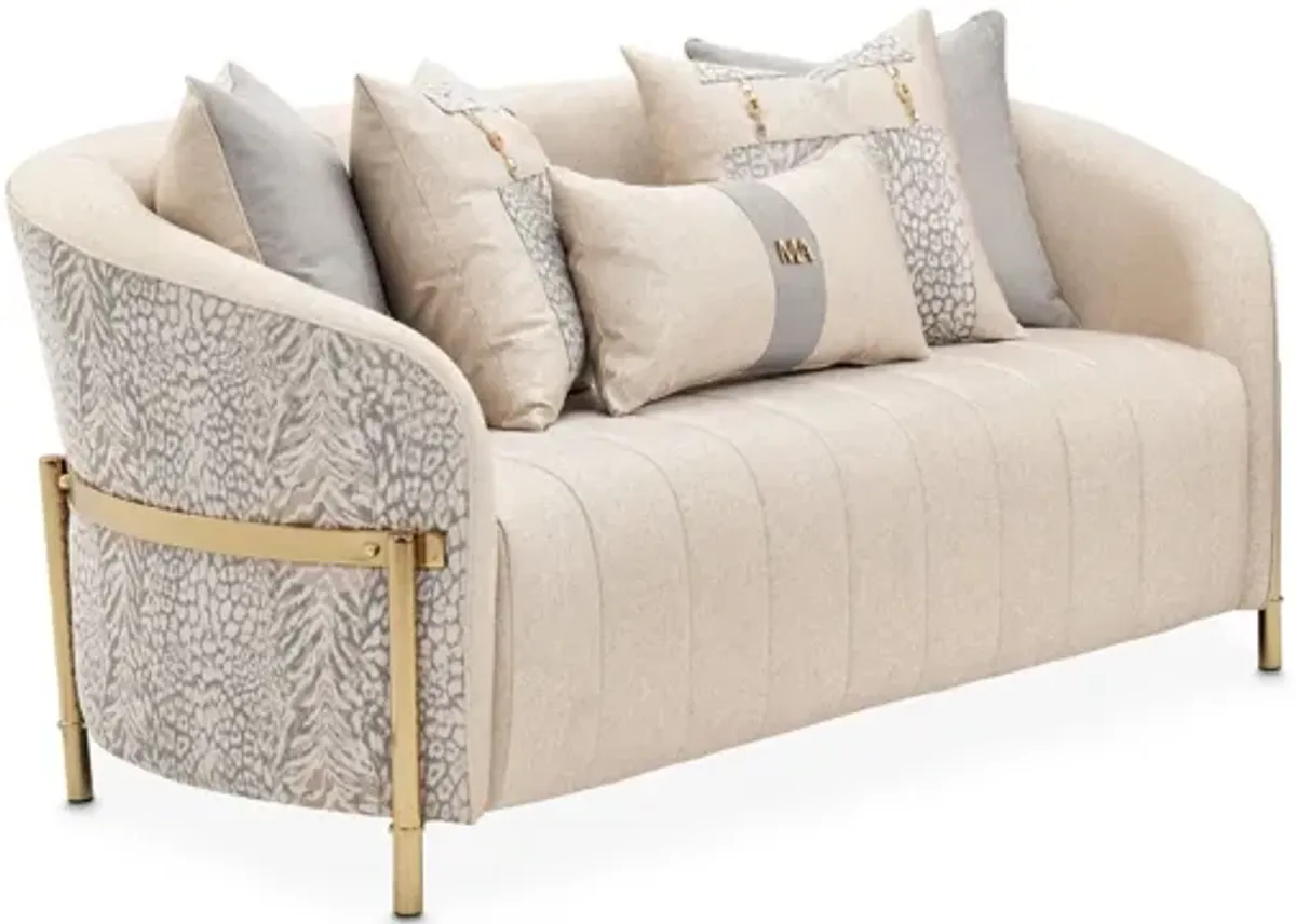 Lisbon 2-pc. Sofa & Loveseat Set in Gold;Off-White by Amini Innovation