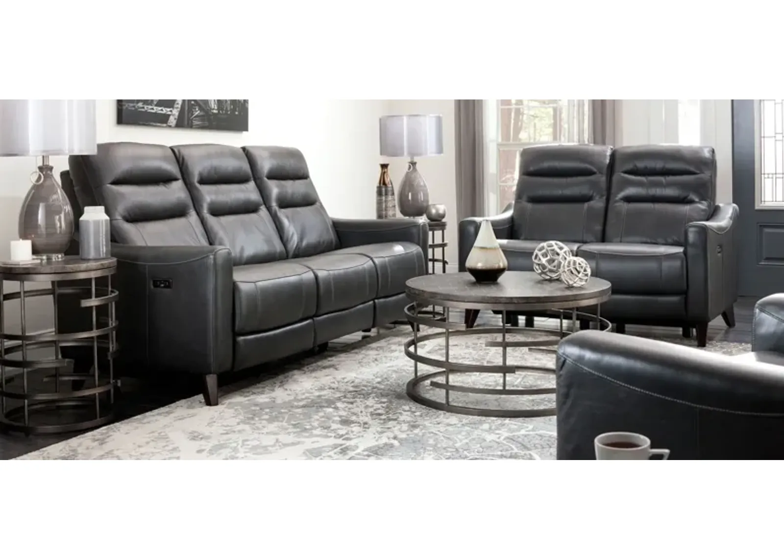 Graham Living Room Set in Charcoal by Davis Intl.