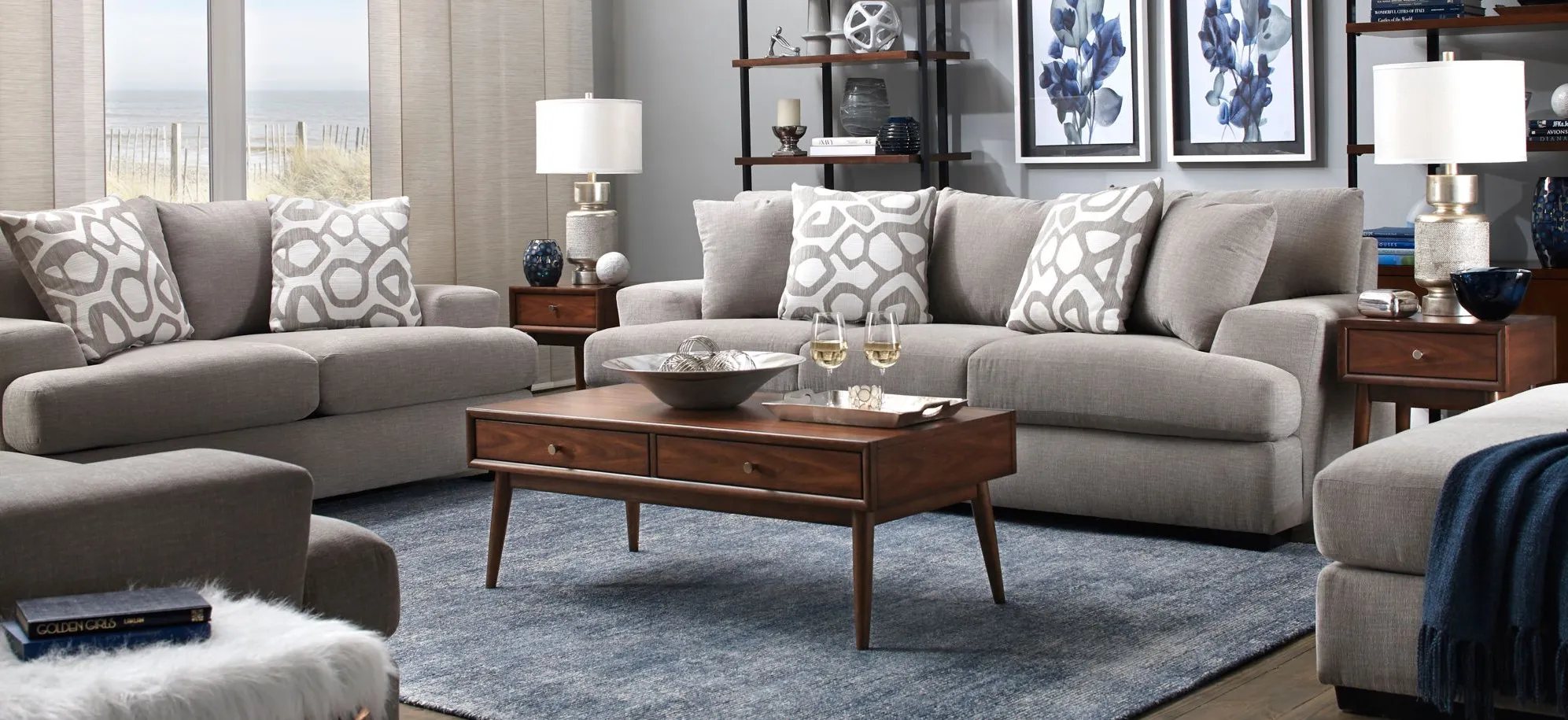 Hendrick 2-pc. Sofa and Loveseat Set in Taupe by Style Line