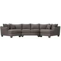 Foresthill 3-pc. Symmetrical Cuddler Sectional Sofa in Suede So Soft Slate by H.M. Richards