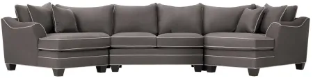 Foresthill 3-pc. Symmetrical Cuddler Sectional Sofa in Suede So Soft Slate by H.M. Richards