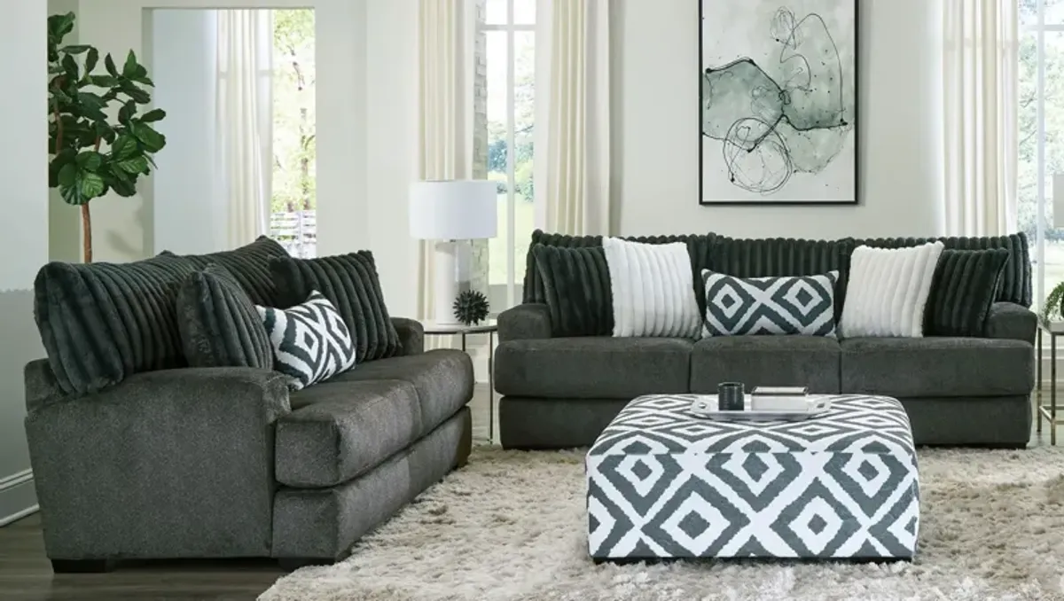 Mondo 2-pc. Sofa & Loveseat Set in Gunmetal by Albany Furniture