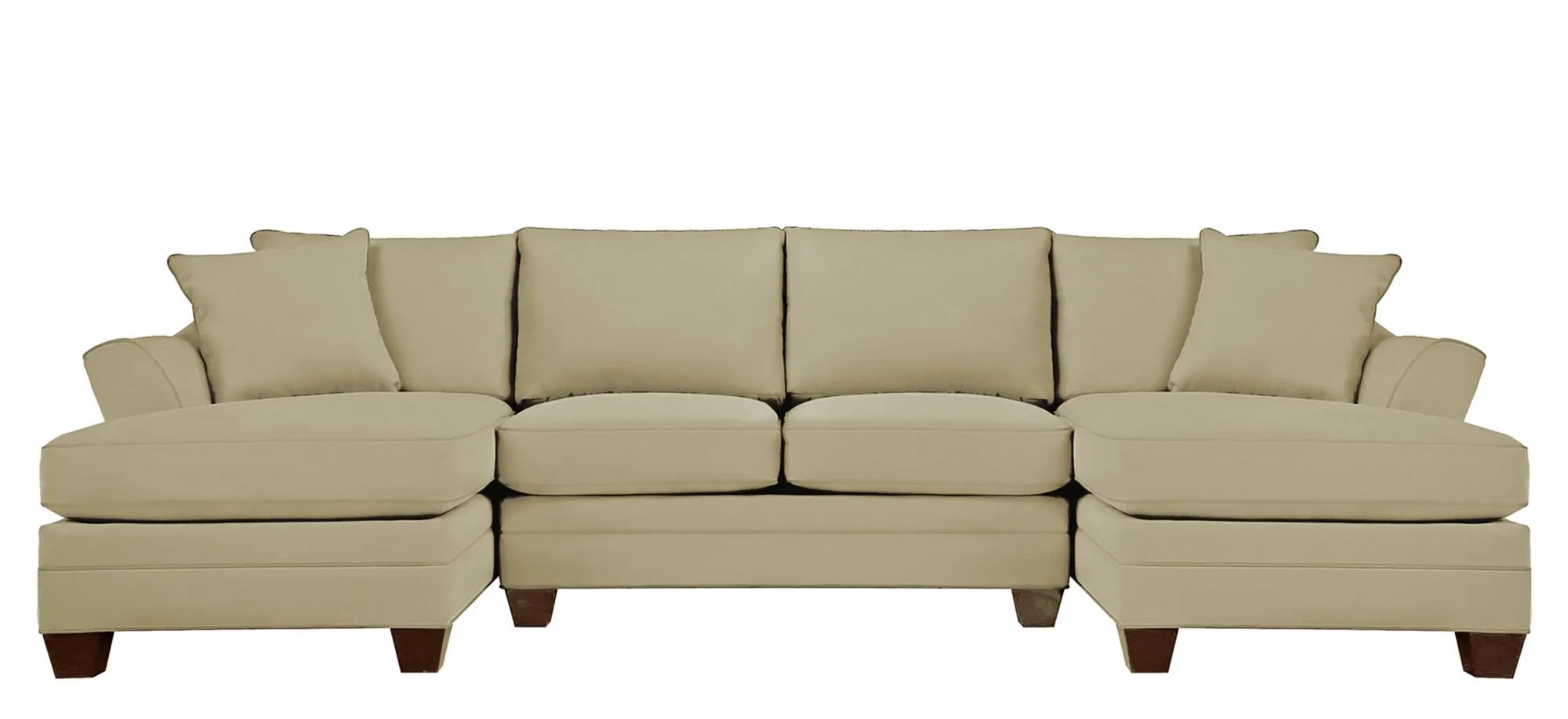 Foresthill 3-pc. Symmetrical Chaise Sectional Sofa in Suede So Soft Vanilla by H.M. Richards