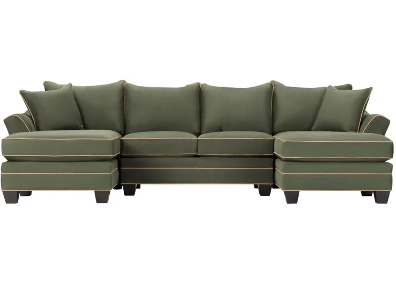 Foresthill 3-pc. Symmetrical Chaise Sectional Sofa in Suede So Soft Pine/Khaki by H.M. Richards