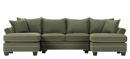 Foresthill 3-pc. Symmetrical Chaise Sectional Sofa in Suede So Soft Pine/Khaki by H.M. Richards
