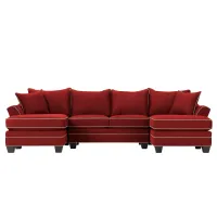 Foresthill 3-pc. Symmetrical Chaise Sectional Sofa in Suede So Soft Cardinal/Mineral by H.M. Richards