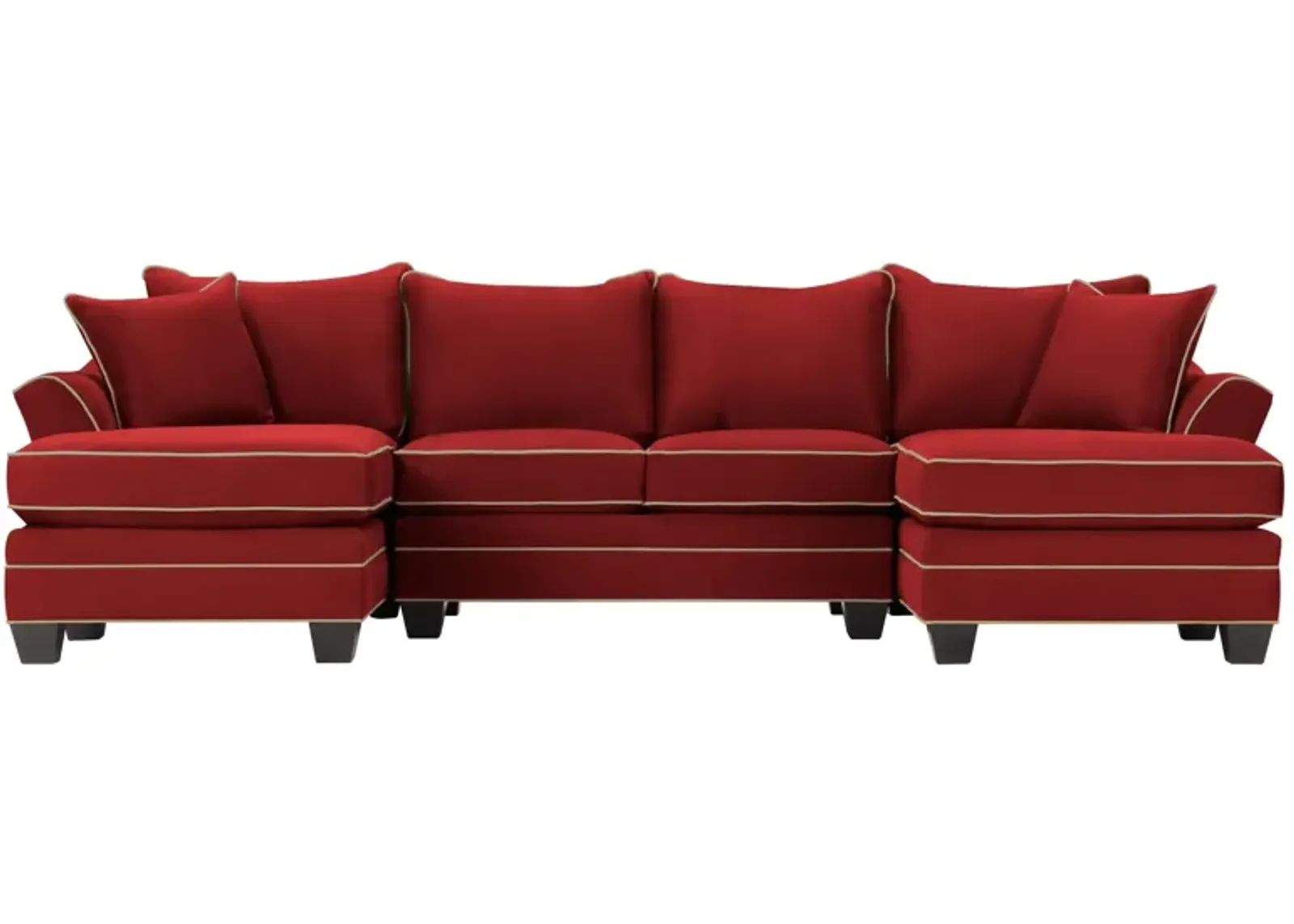 Foresthill 3-pc. Symmetrical Chaise Sectional Sofa in Suede So Soft Cardinal/Mineral by H.M. Richards