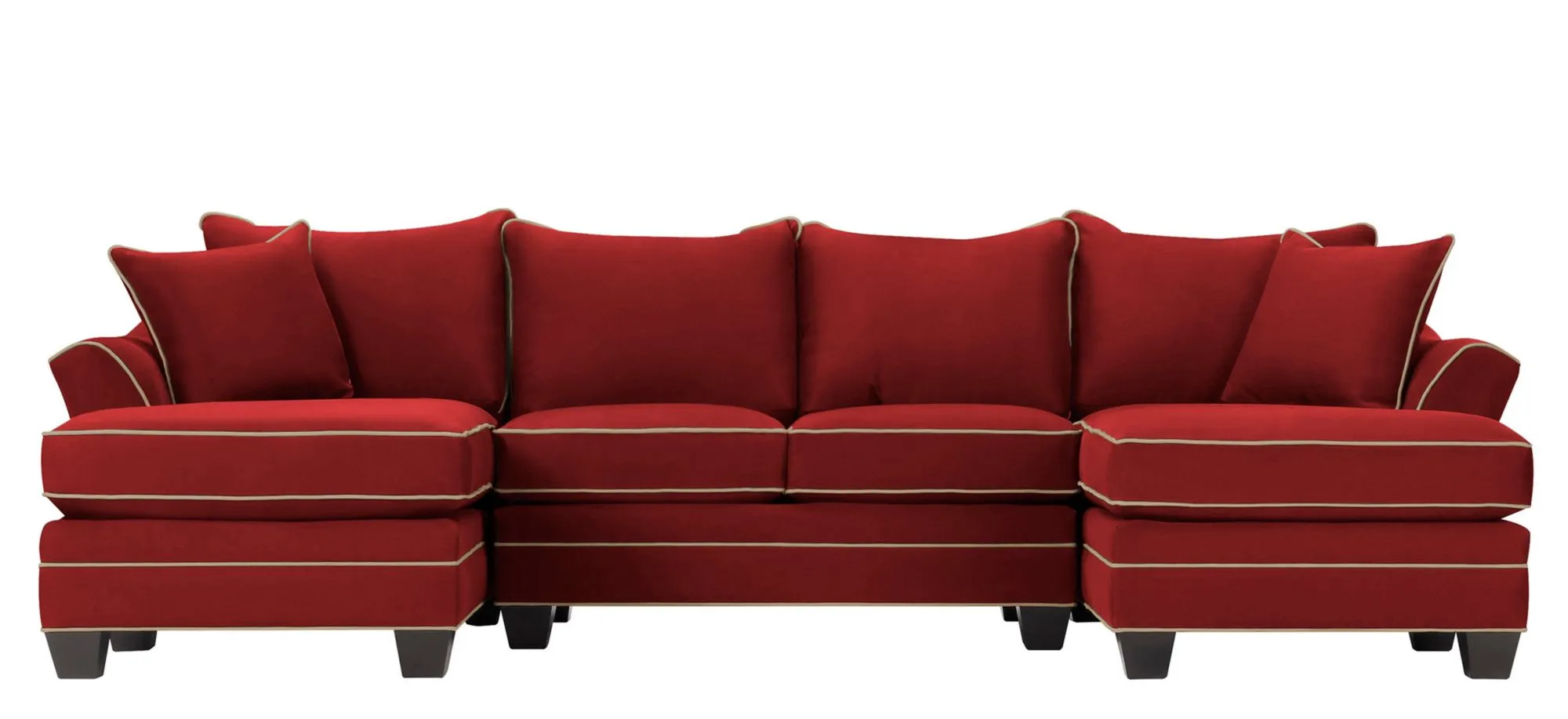 Foresthill 3-pc. Symmetrical Chaise Sectional Sofa in Suede So Soft Cardinal/Mineral by H.M. Richards