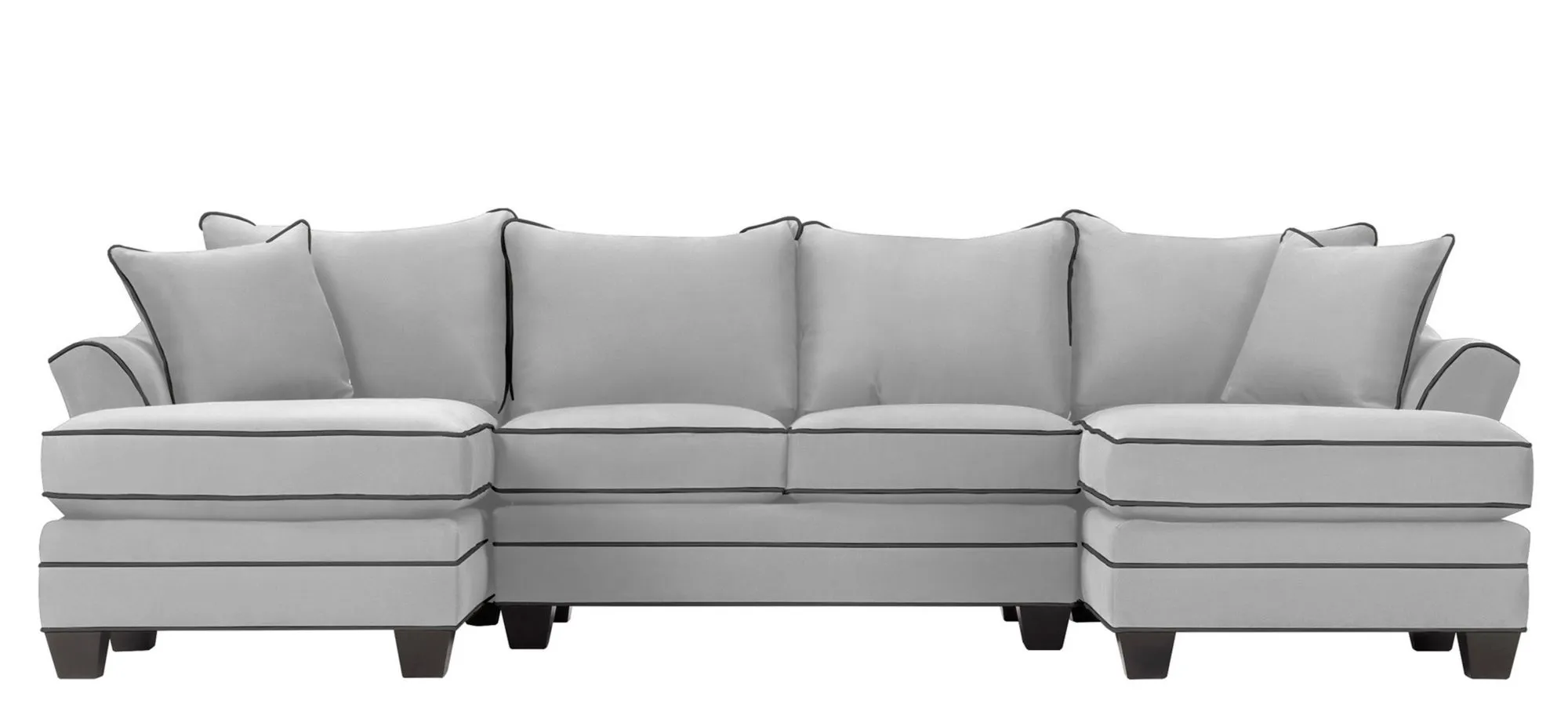 Foresthill 3-pc. Symmetrical Chaise Sectional Sofa in Suede So Soft Platinum/Slate by H.M. Richards